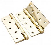 Картинка Петля врезная латунная RENZ BH 125*70*3-4BB FH GM 4 подшипника без колпачка латунь блестящая